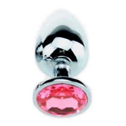 Generique Plug Bijou Strass Rose - MEDIUM 7 x 3.4cm